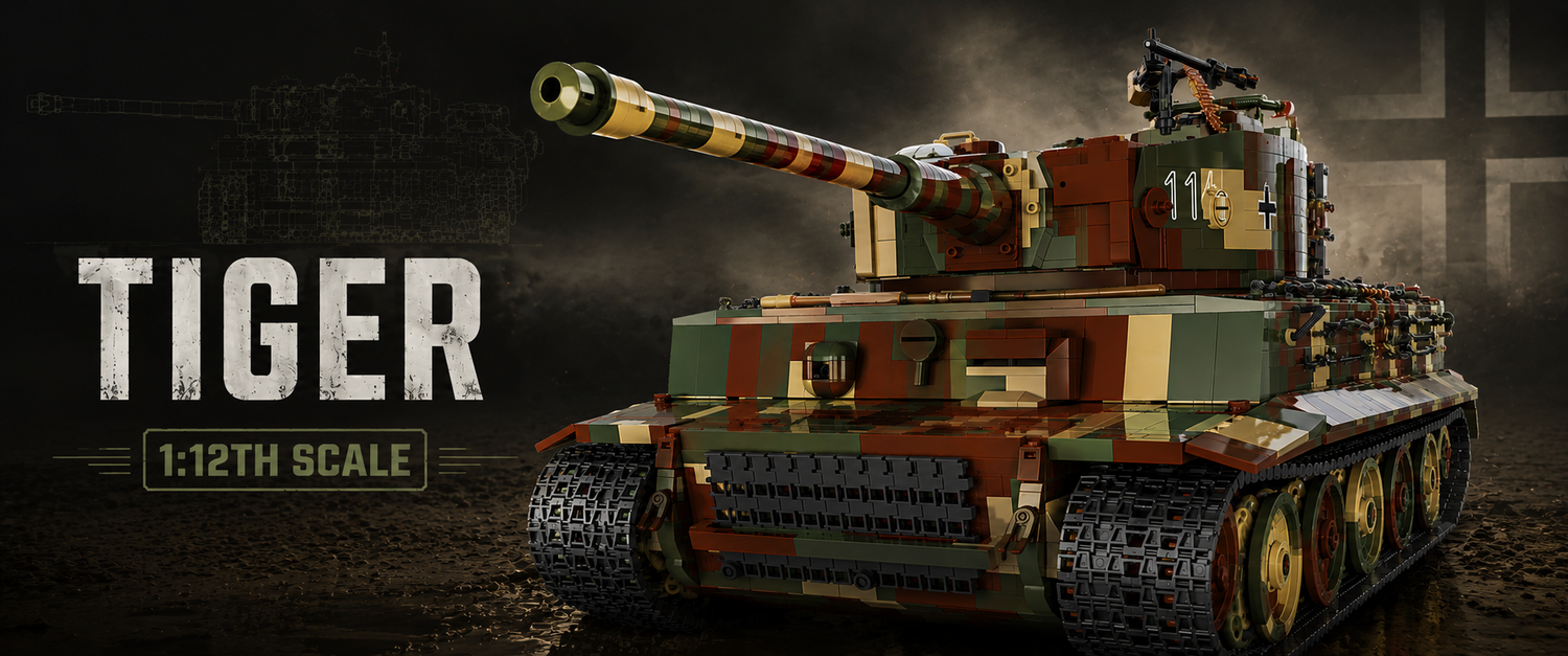 Build a huge part of WWII history with the impressive 1:12th scale Tiger, Set 2807