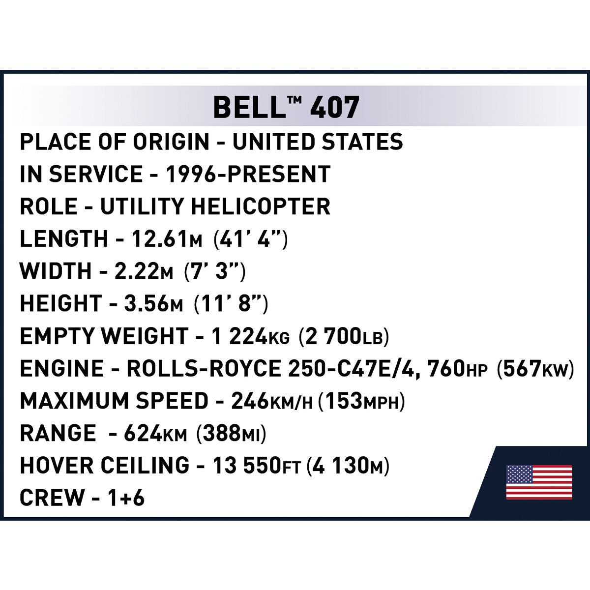 COBI Bell 407 Coast Guard Helicopter: Set #26627