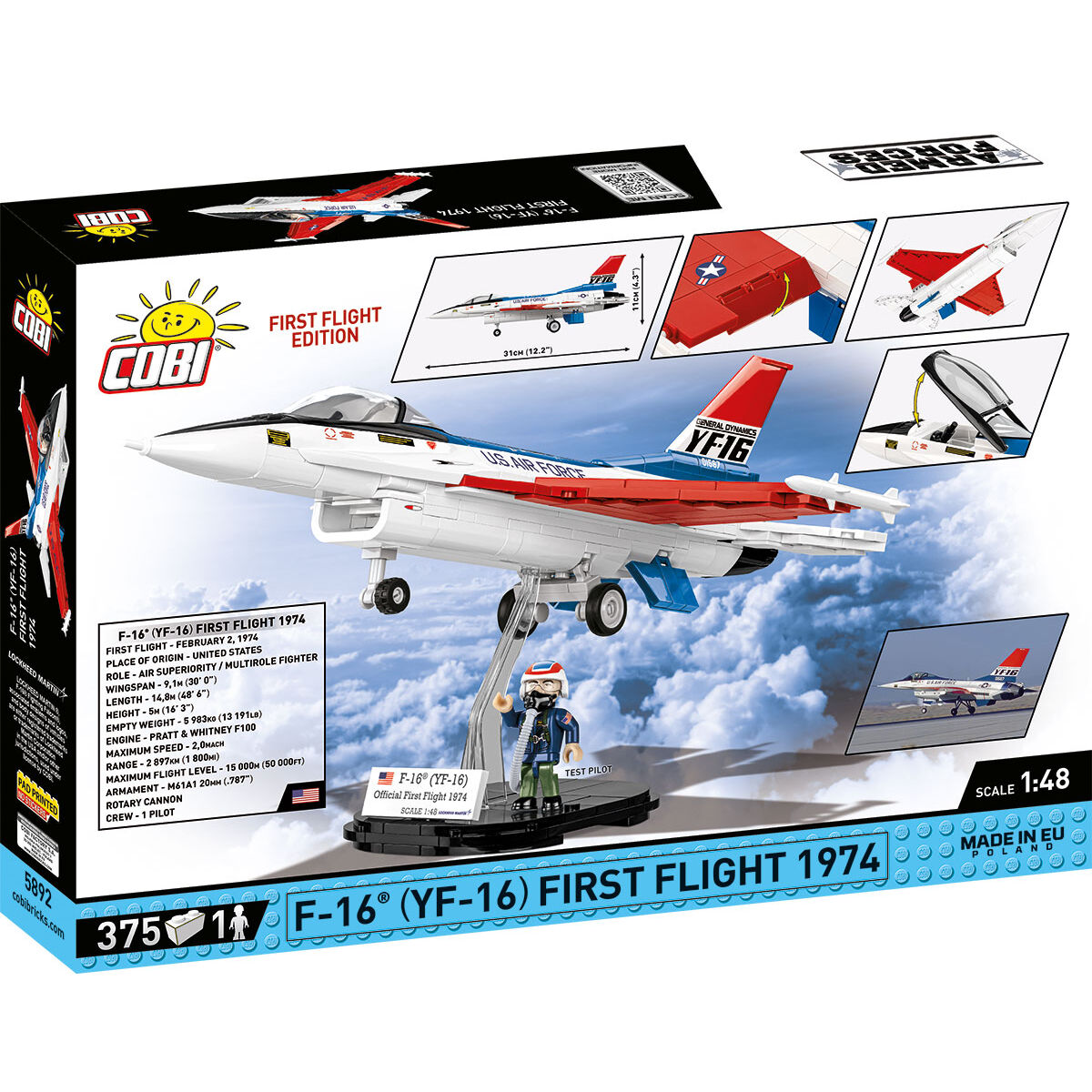Caza COBI F-16 (YF-16) Edición de primer vuelo de 1974: Set n.° 5892