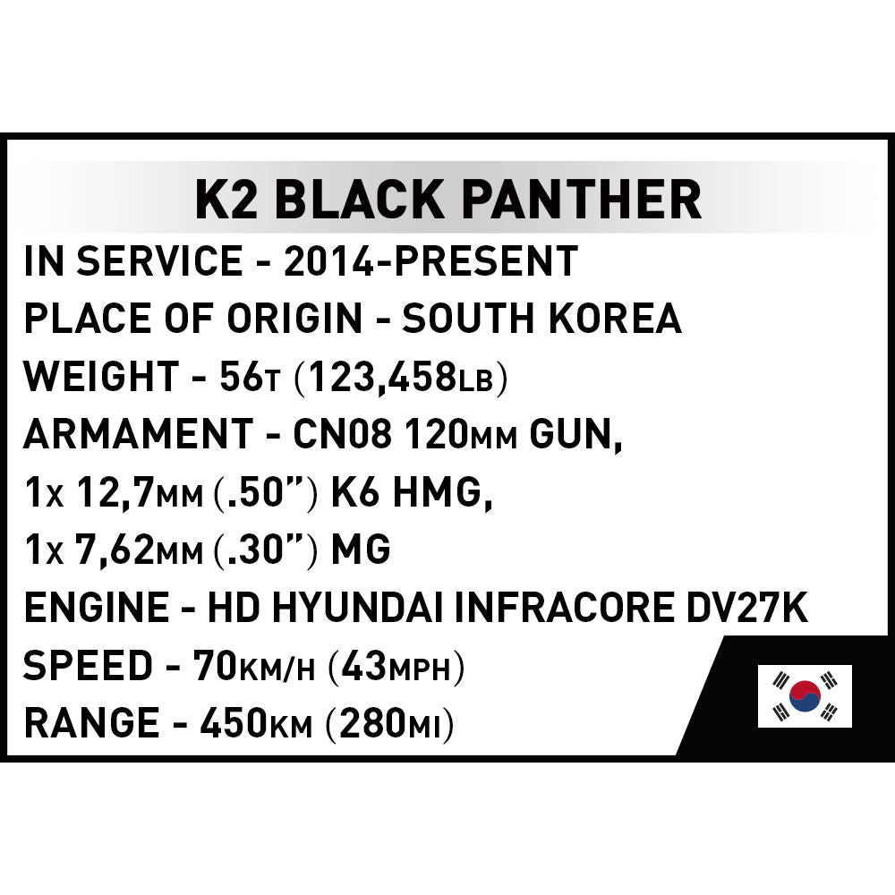Tanque COBI K2 Black Panther a escala 1:72: SET #3107
