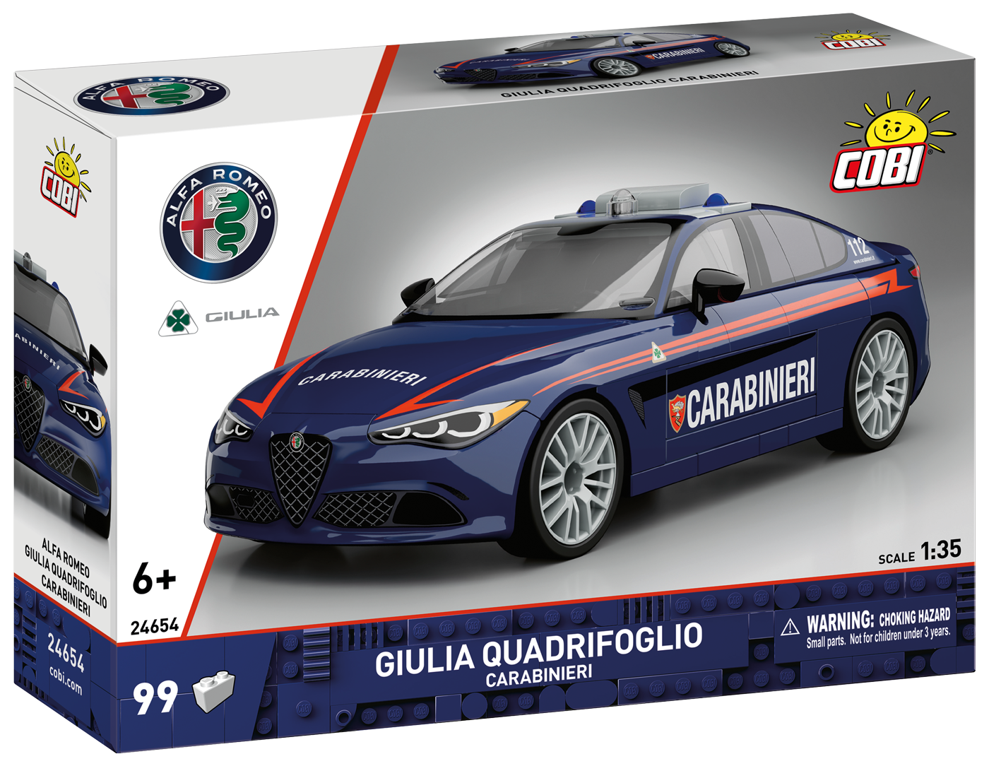 COBI Alfa Romeo Giulia Quadrifoglio Carabineri Car: Set #24654