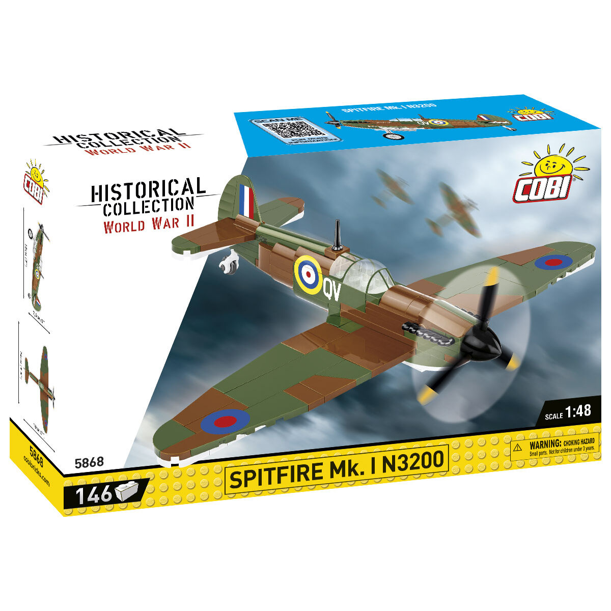 COBI Spitfire Mk. I N3200, avion de chasse : ensemble n° 5868