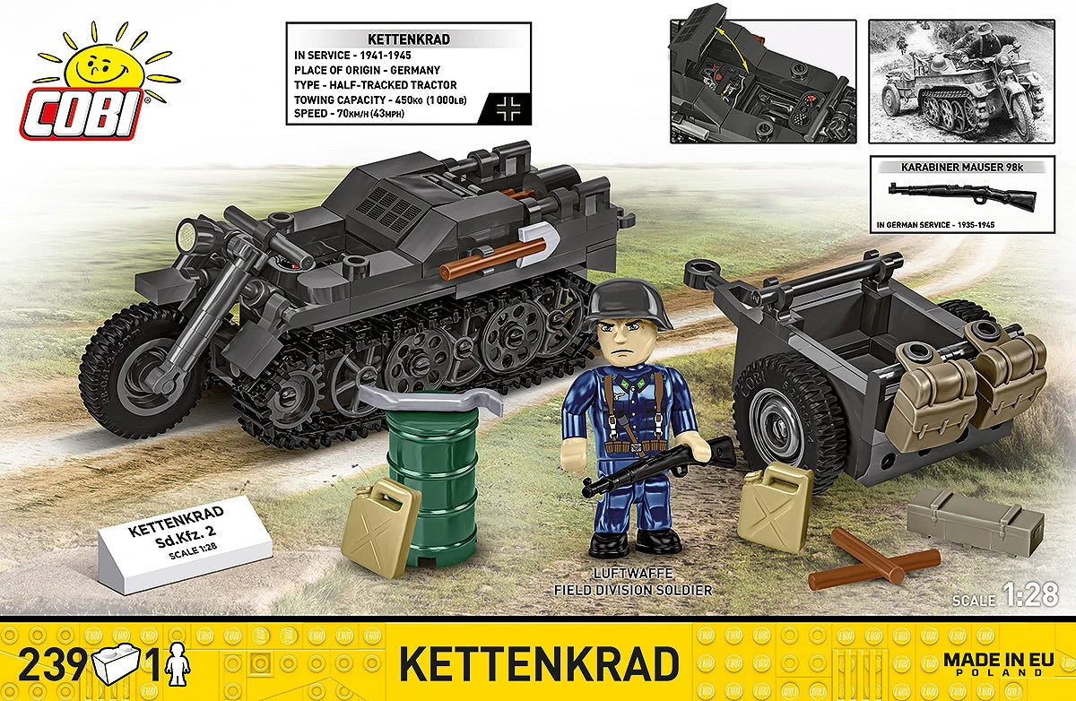 COBI Kettenkrad Military Half-Track Motorcycle: Set #2681