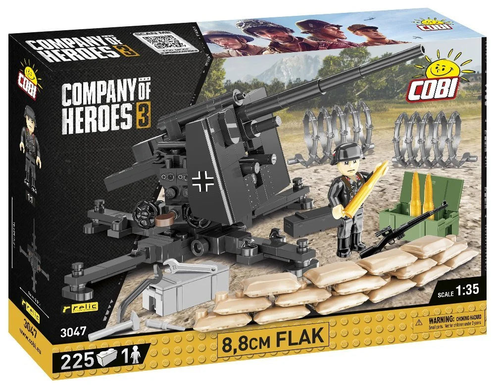 COBI COMPANY OF HEROES 3 8.8cm Flak Artillery Gun : Set #3047