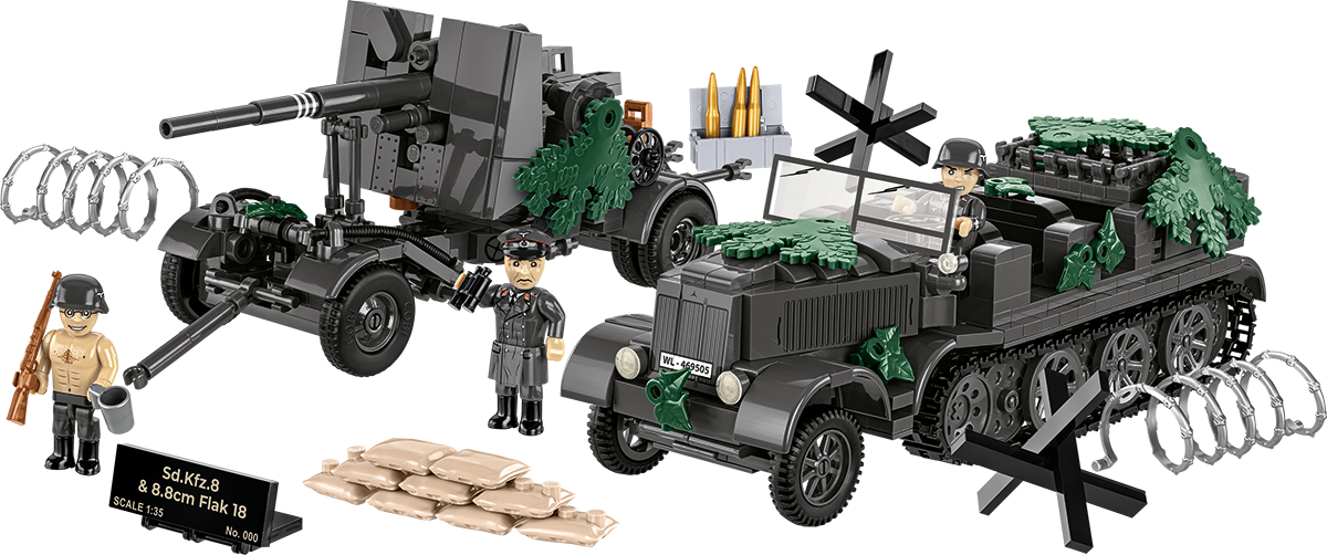 COBI EDICIÓN LIMITADA Sd.Kfz.8 8.8cm FLAK 18: Conjunto #3139