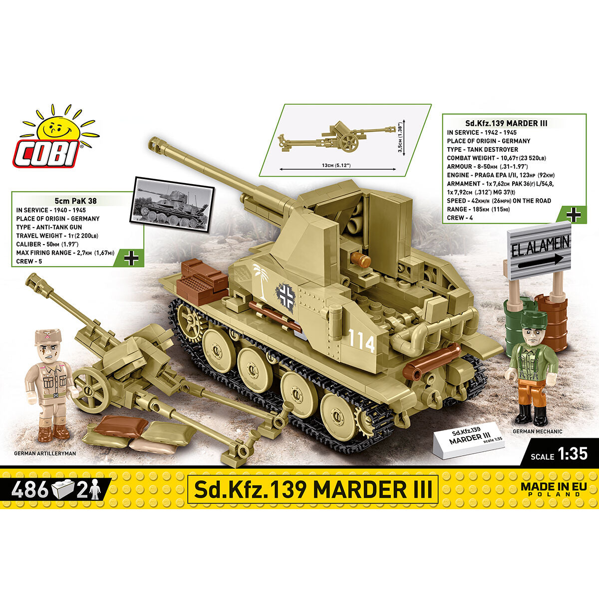 COBI Sd. Kfz. 139 Destructor de tanques MARDER III: Conjunto #3131