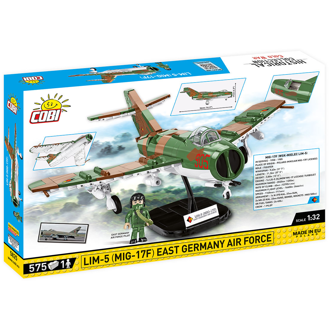 COBI LIM-5 (MIG-17F) East Germany Air Force Jet: Set #5825