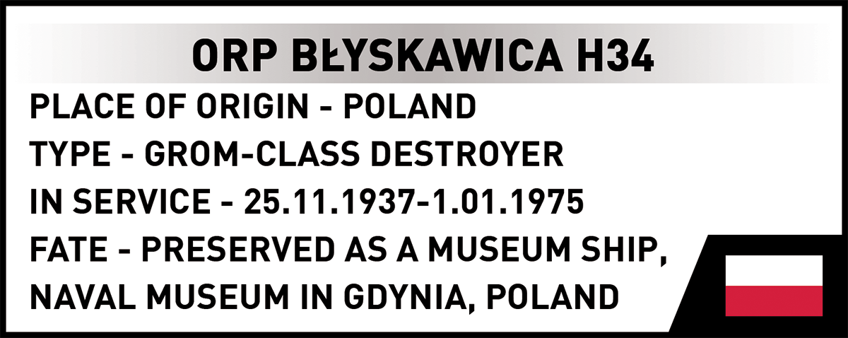 COBI ORP Błyskawica Destroyer: Set #4865