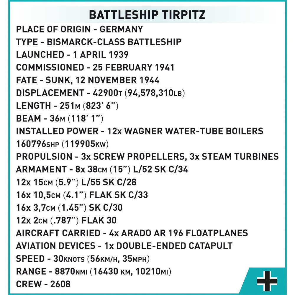COBI Corazzata Tirpitz: Set #4839