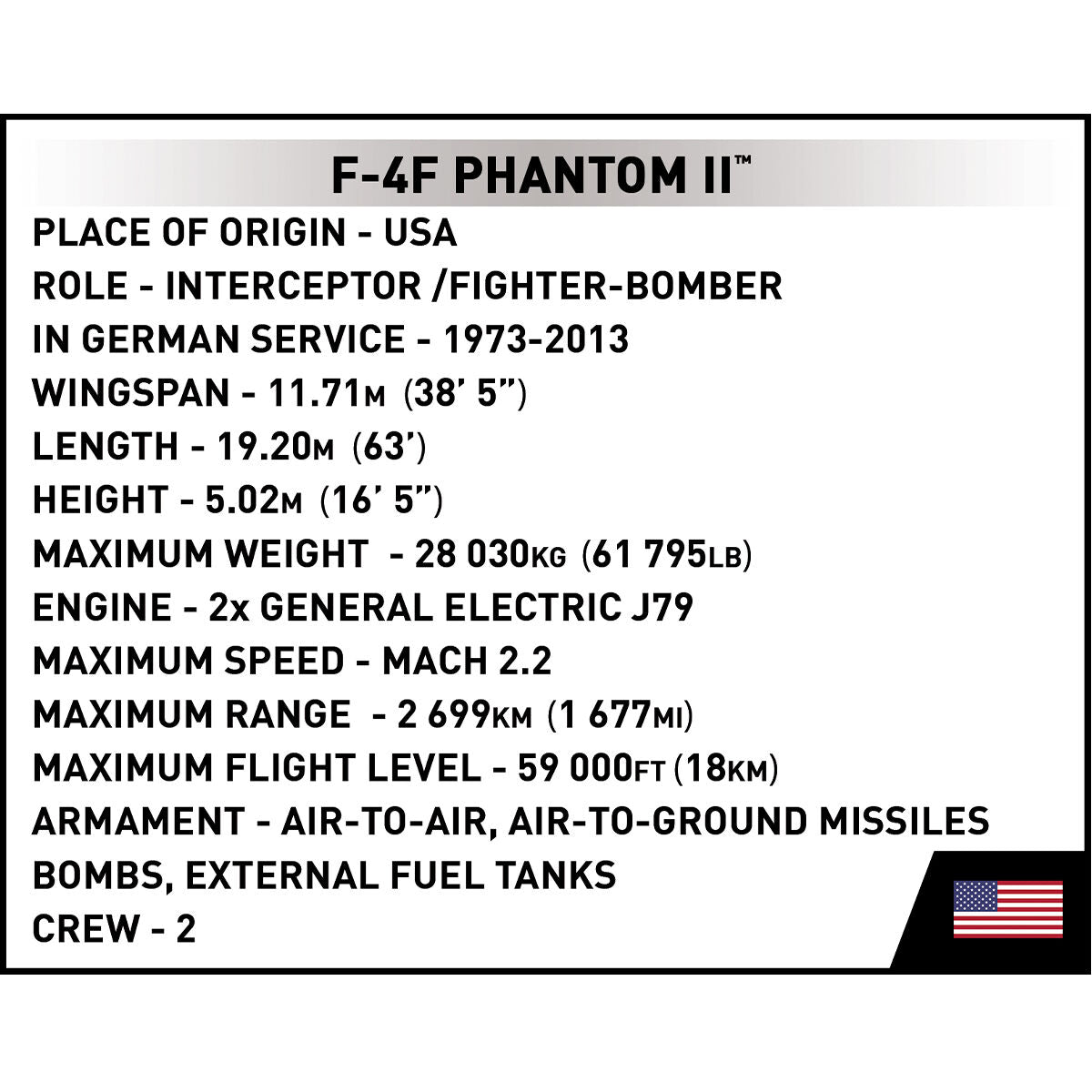 COBI F-4F Phantom II Jet Fighter: Set #5898