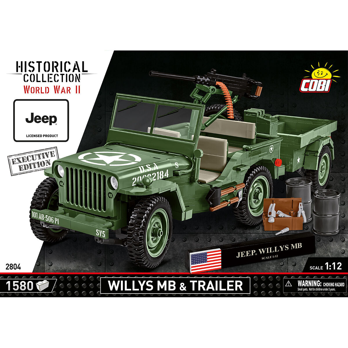 COBI EDICIÓN EJECUTIVA JEEP Willys MB y remolque: Conjunto n.° 2804
