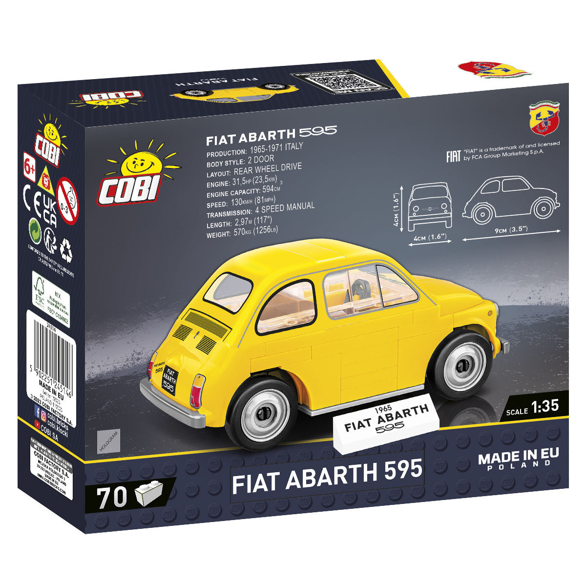 COBI Fiat Abarth 595 Car: Set #24514