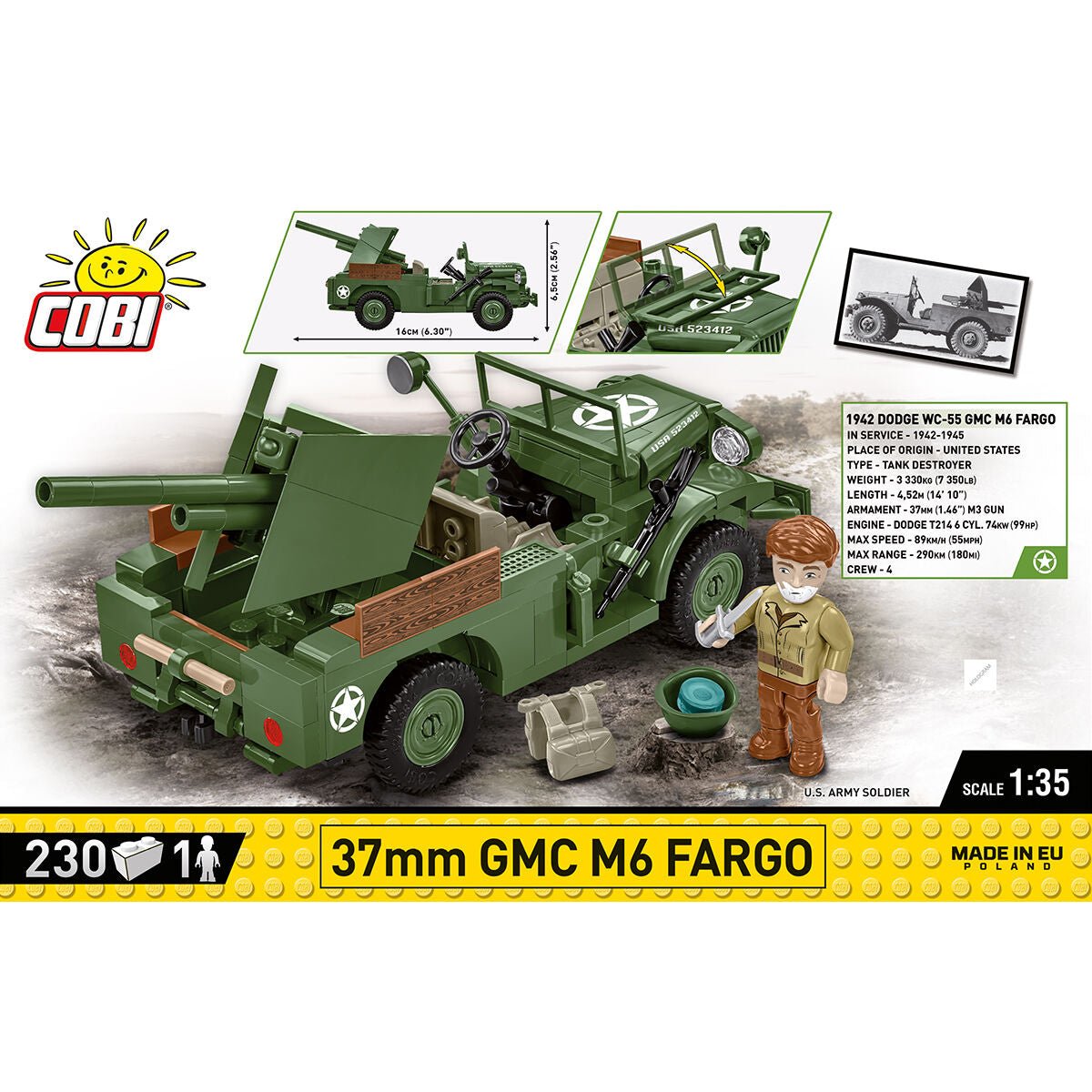 COBI 37mm GMC M6 Fargo Vehicle: Set #3116