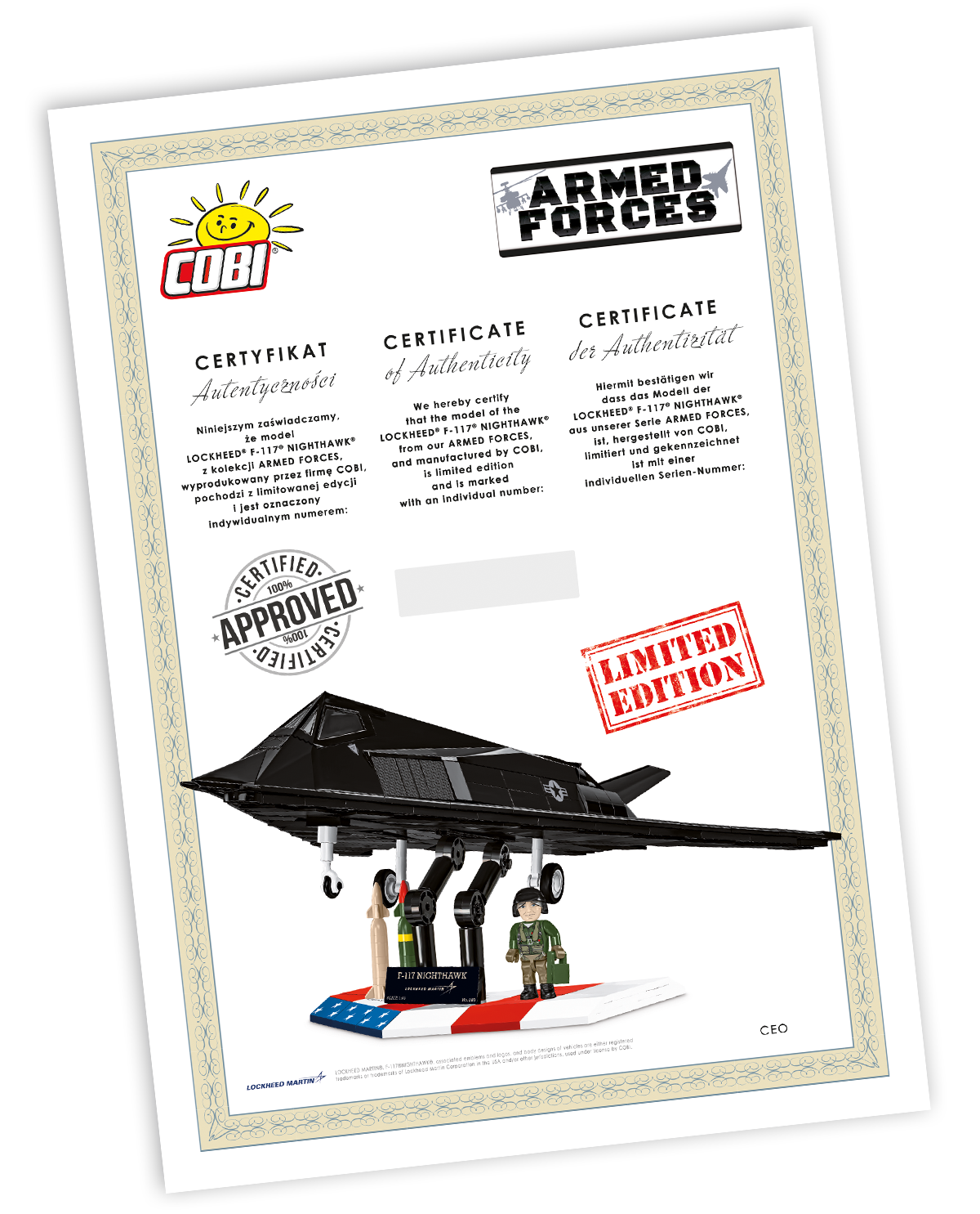 Caza furtivo COBI F-117 Nighthawk de edición limitada: Set n.° 5902