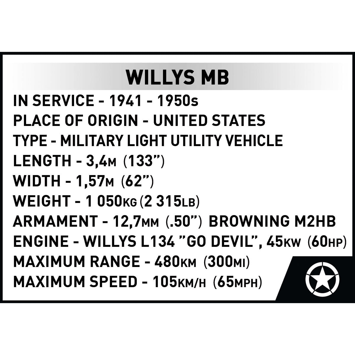 COBI JEEP Willys MB: Conjunto #2805