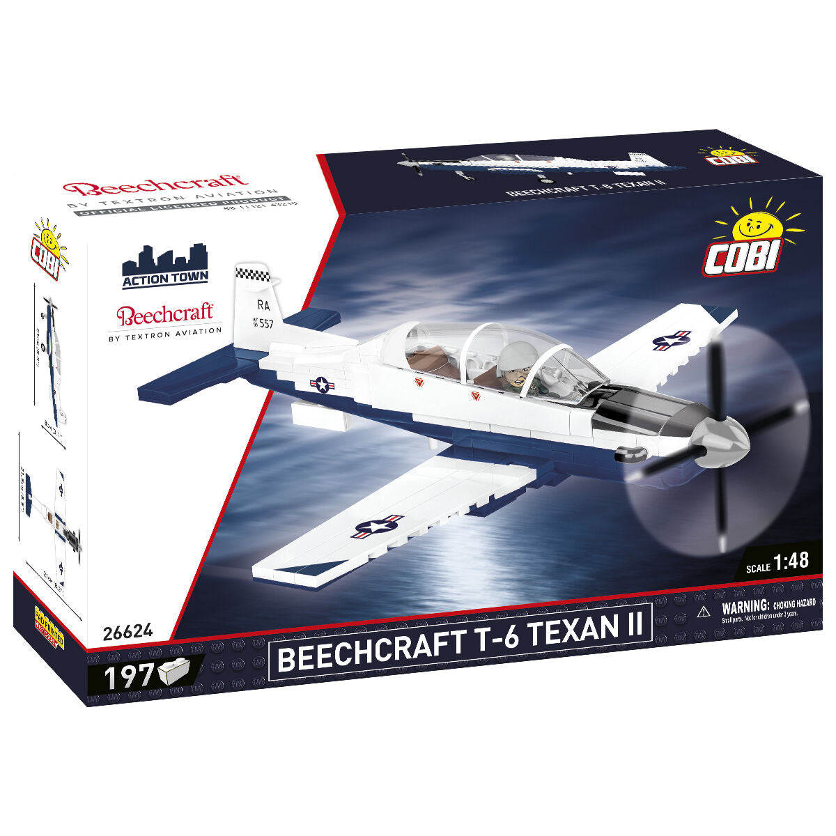 COBI Aereo turboelica Beechcraft T-6 Texan II blu/bianco: Set #26624