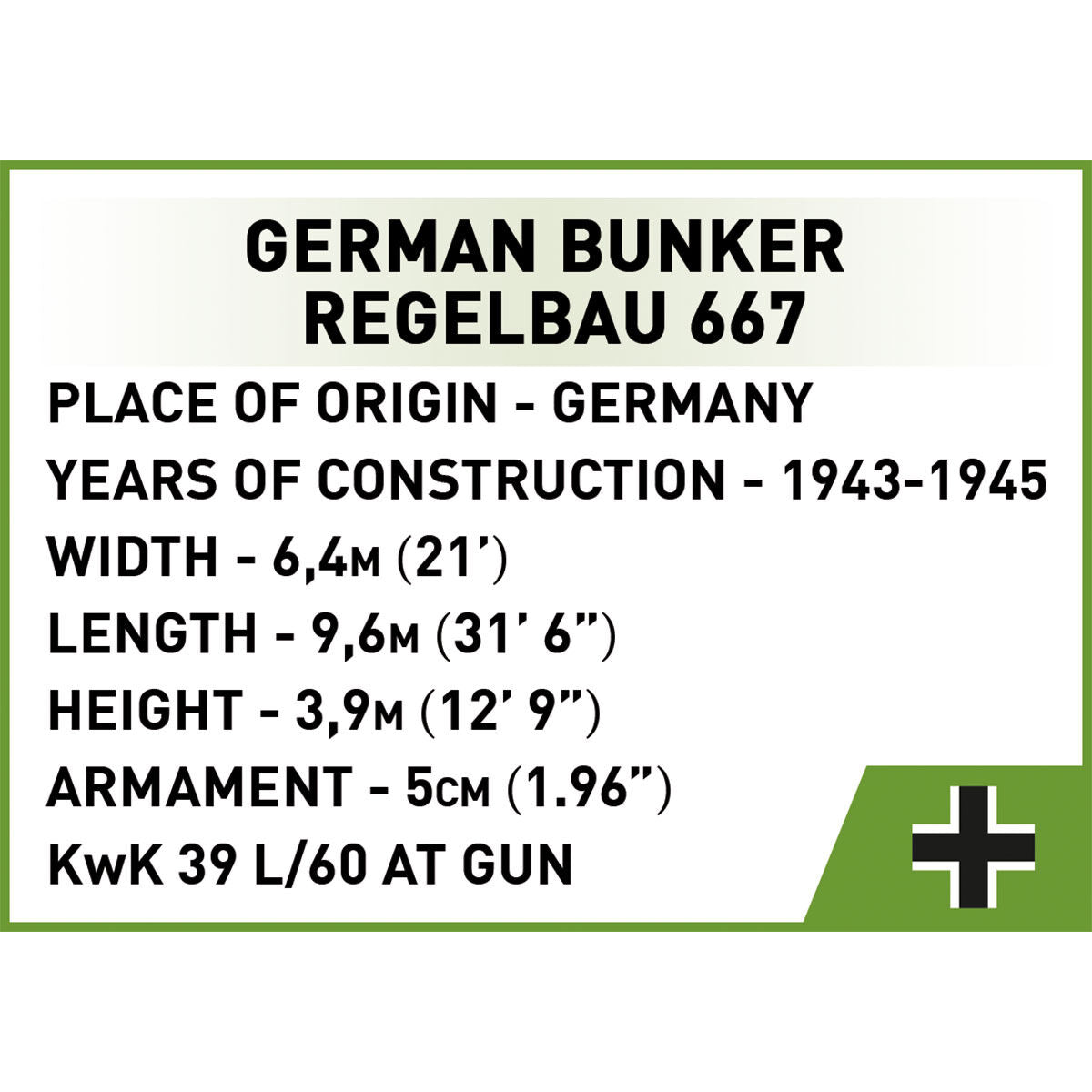 Búnker alemán COBI Regelbau 667: Set #3136