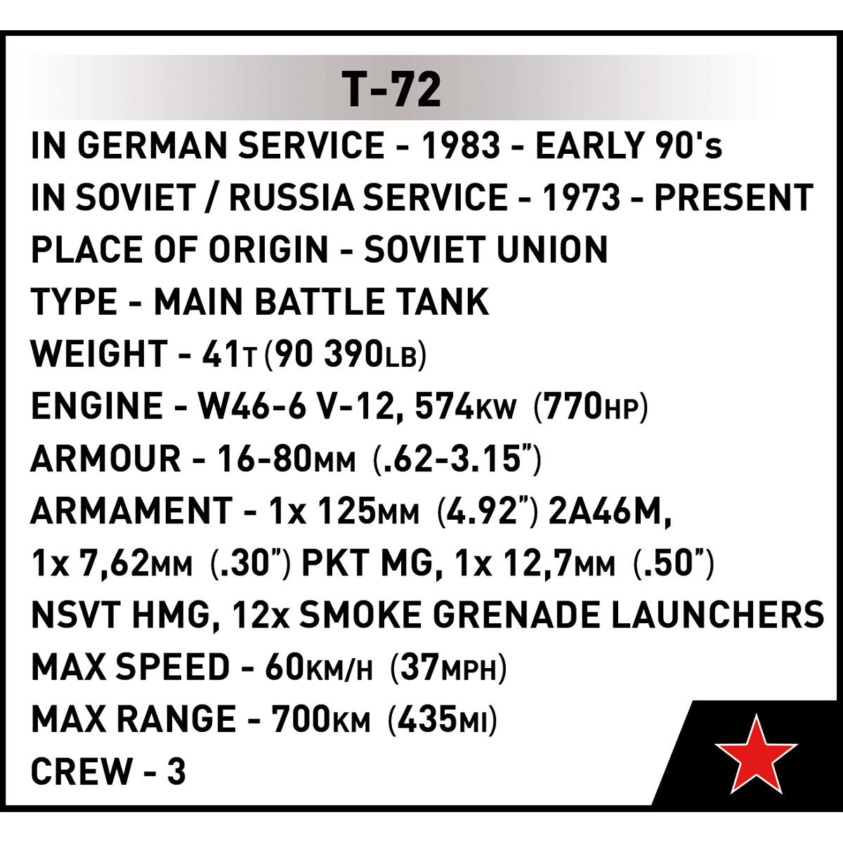 COBI T-72 (East Germany/Soviet) Tank : Set #2625