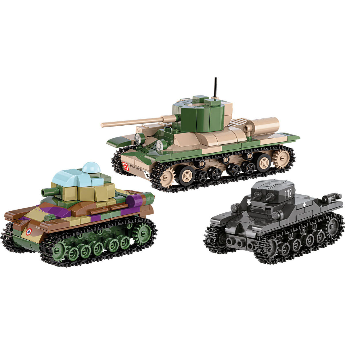 Tanques COBI Renault R35, Valentine IX y Panzer I 1:48: Set n.° 2740