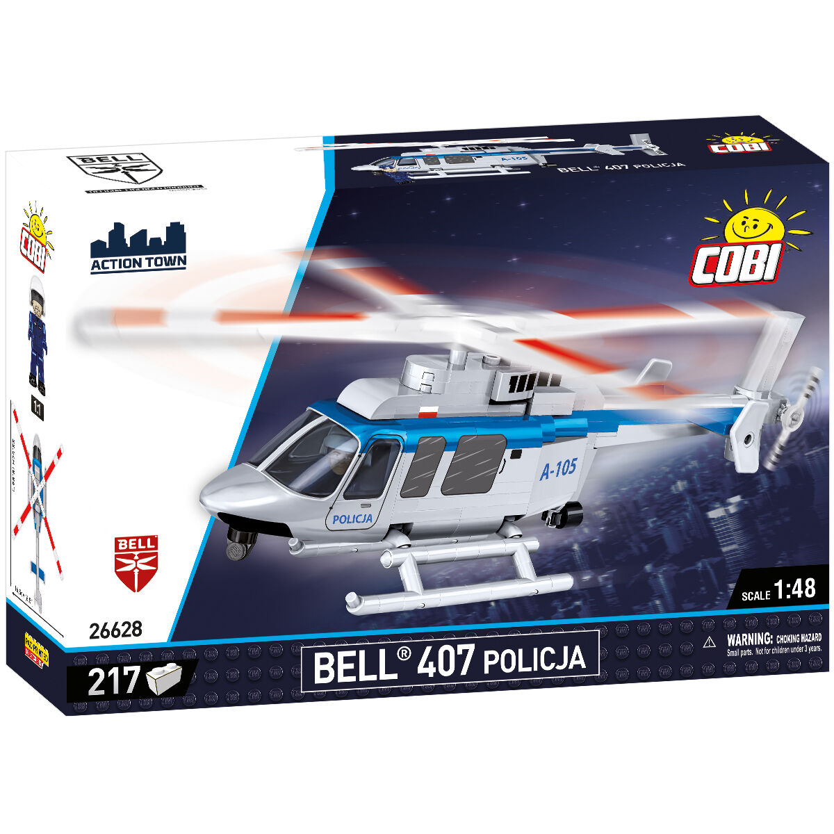 COBI Bell 407 Policja Helicopter: Set #26628
