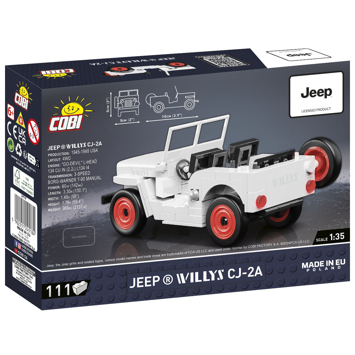 COBI JEEP Willys CJ-2A (blanco): SET #24518