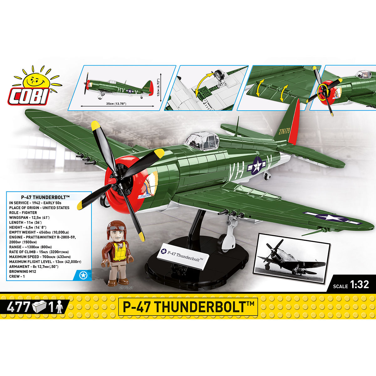 COBI P-47 Thunderbolt Plane: Set #5737