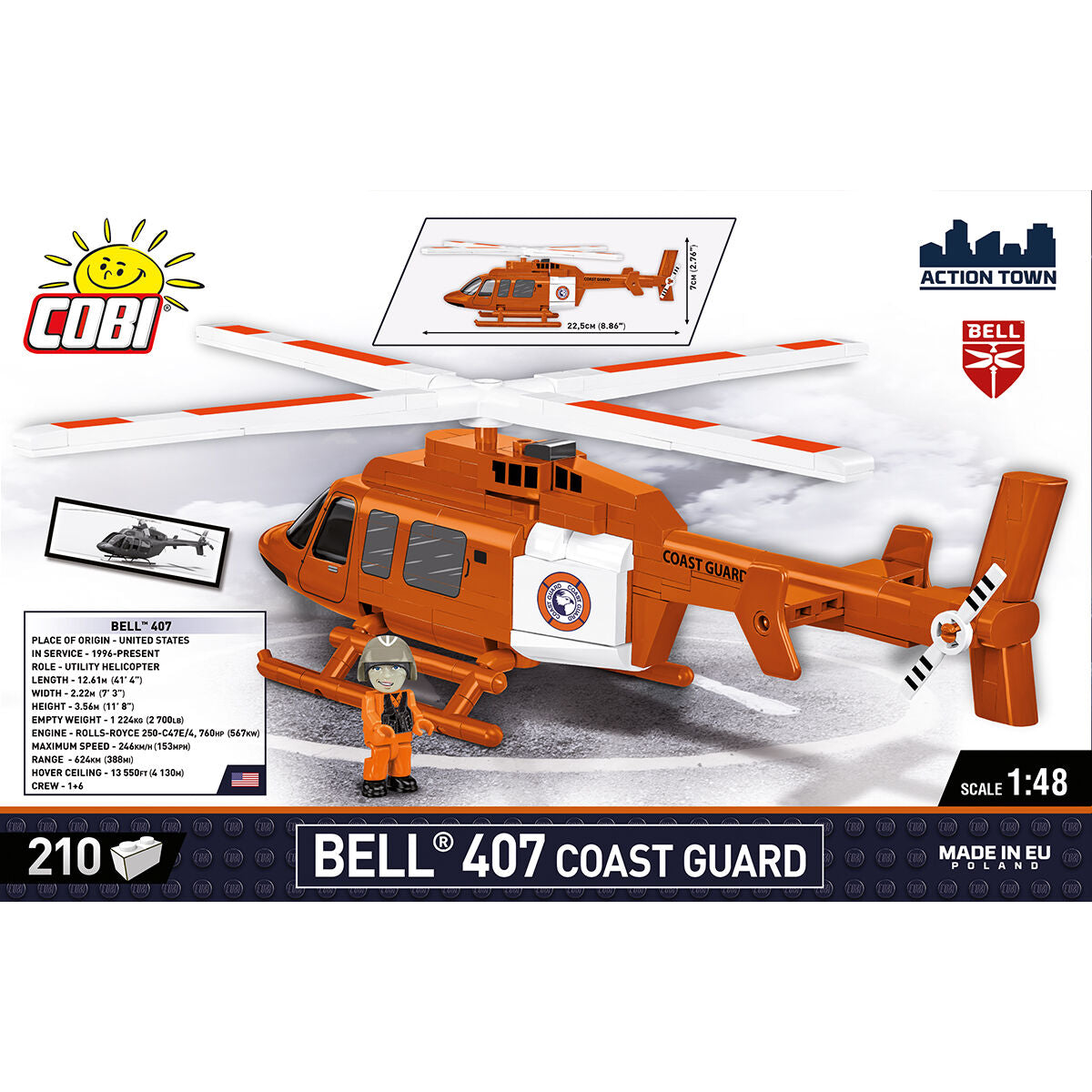 COBI Bell 407 Coast Guard Helicopter: Set #26627