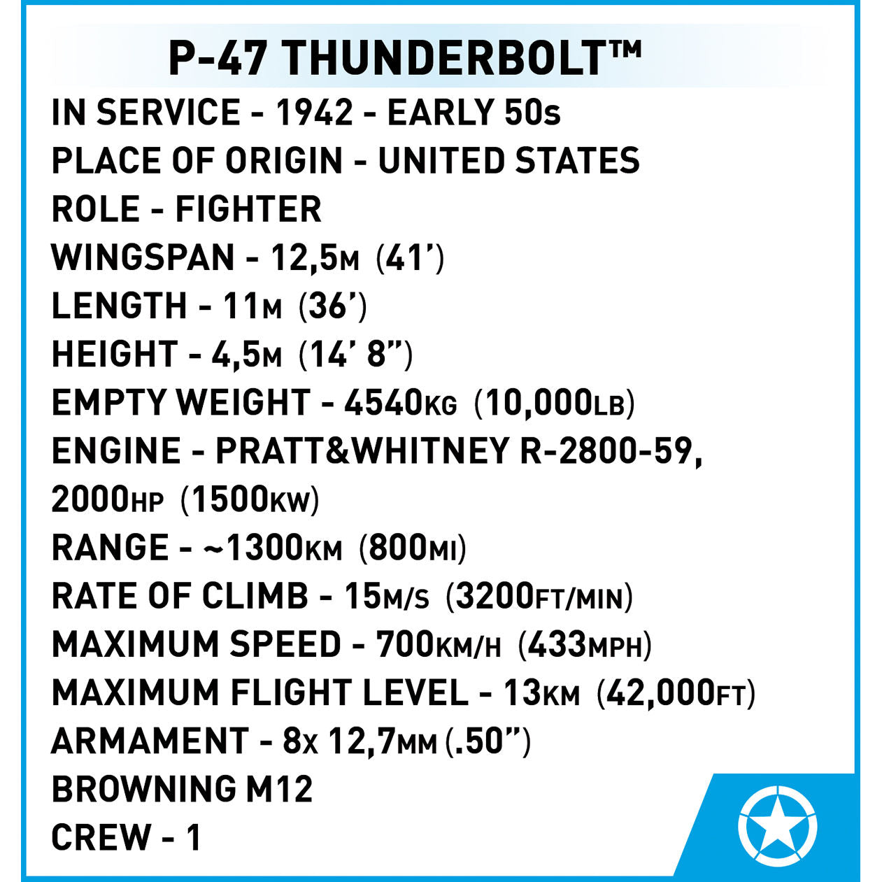 COBI P-47 Thunderbolt Plane: Set #5737