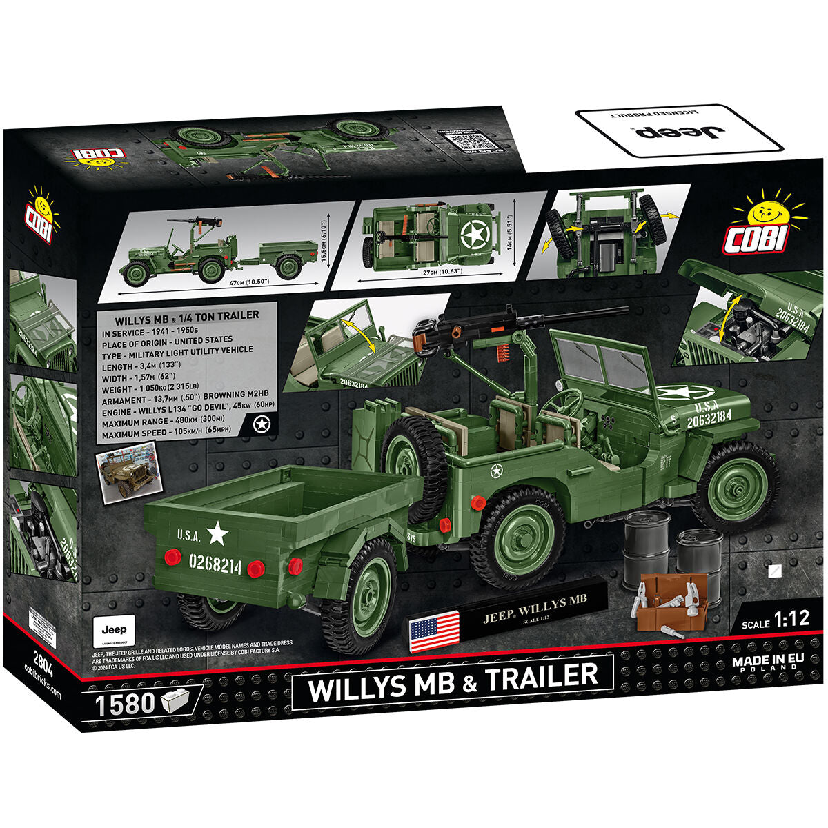 COBI EDICIÓN EJECUTIVA JEEP Willys MB y remolque: Conjunto n.° 2804