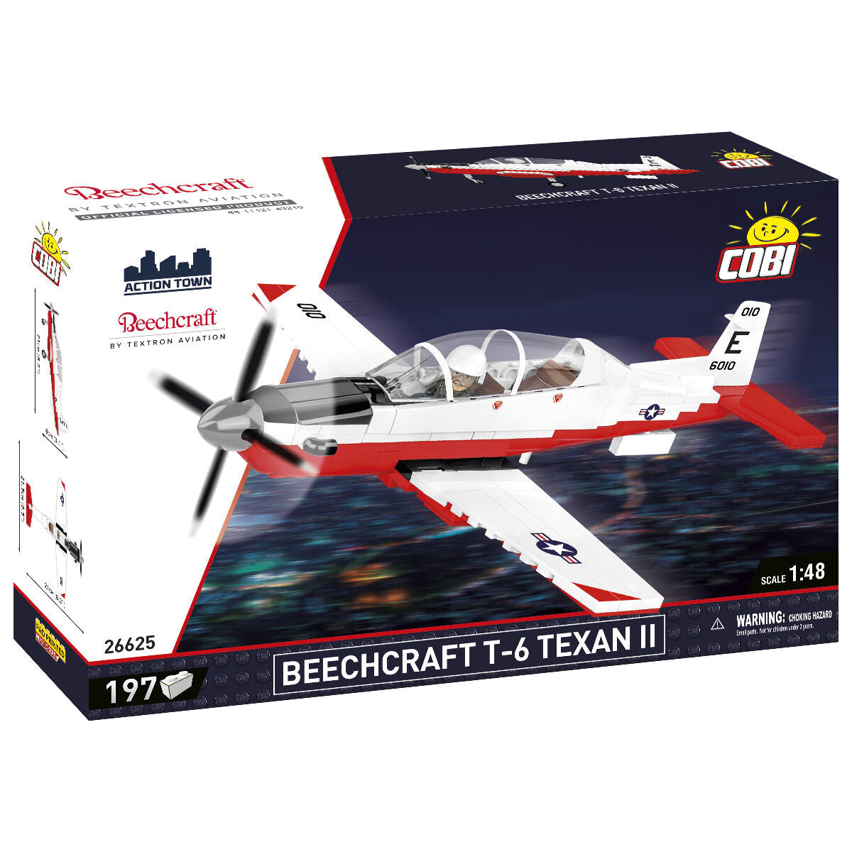 COBI Beechcraft T-6 Texan II Turboprop Red/White: Set #26625