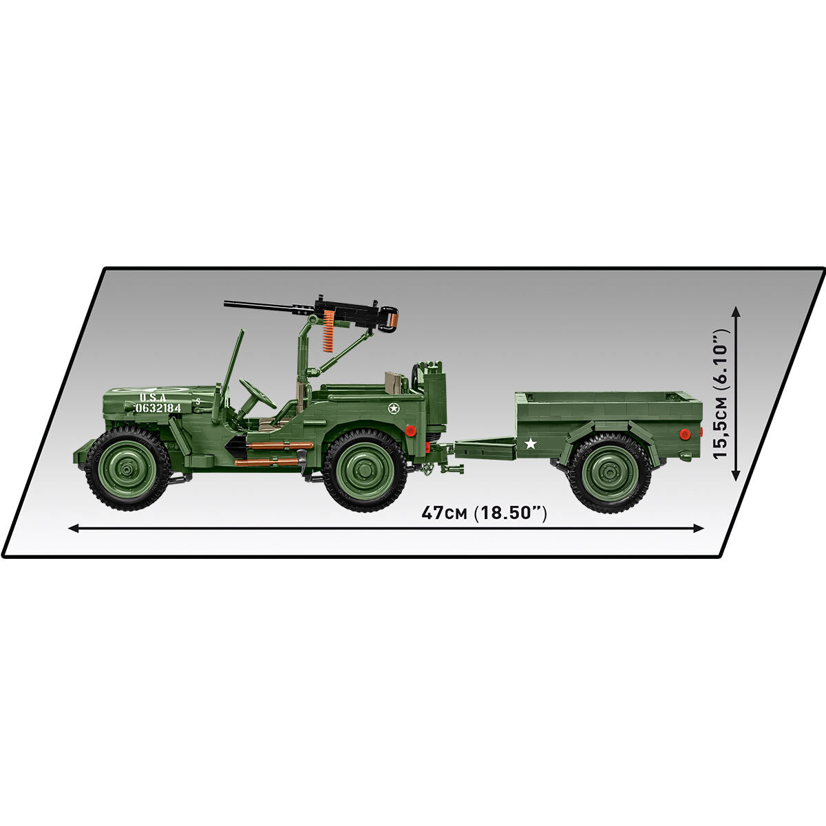 COBI EDICIÓN EJECUTIVA JEEP Willys MB y remolque: Conjunto n.° 2804