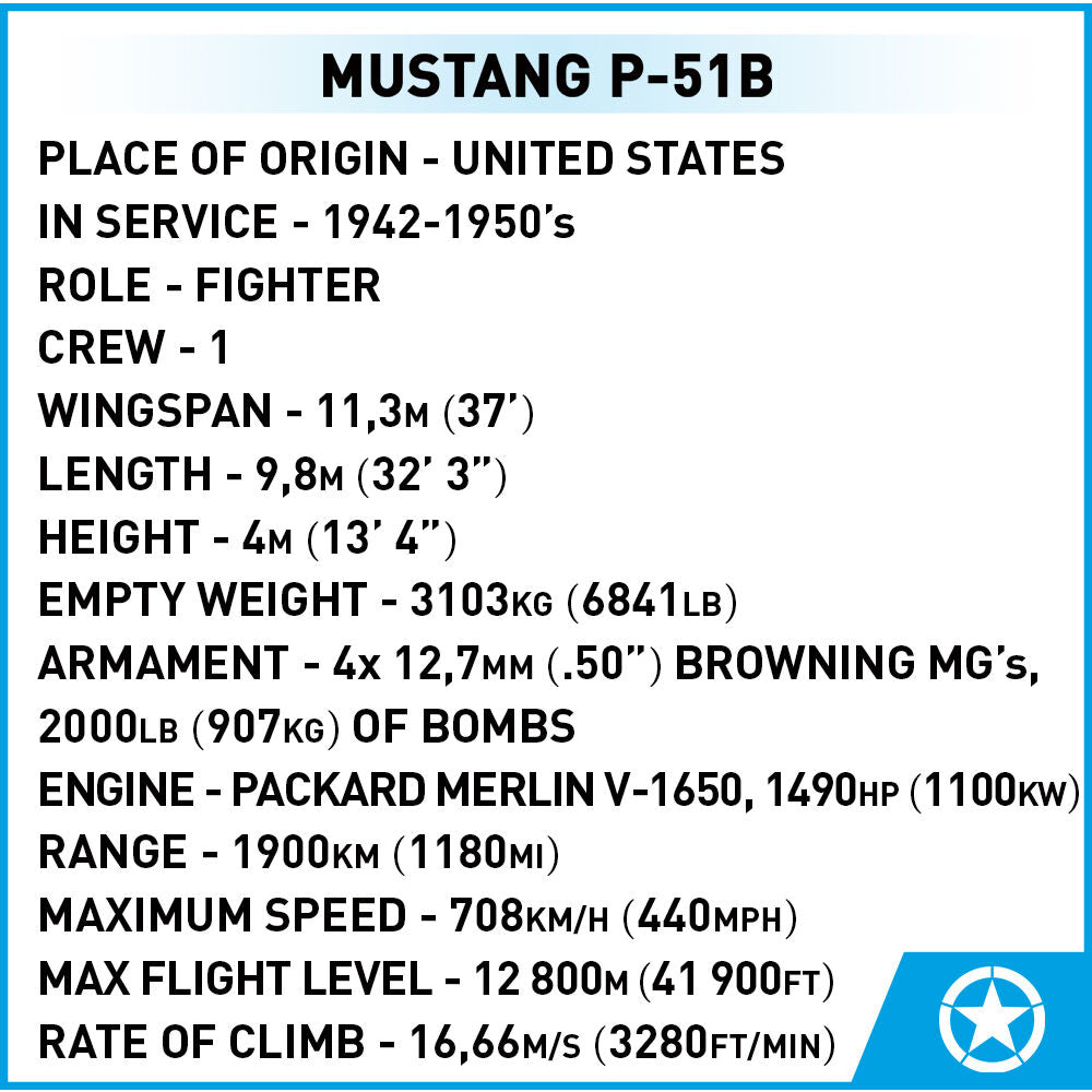 COBI Mustang P-51B Fighter : Set #5869