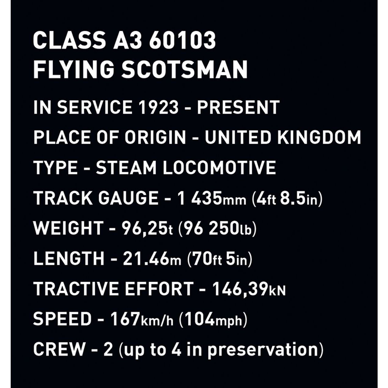 Tren de vapor británico COBI Flying Scotsman: Set n.° 6292