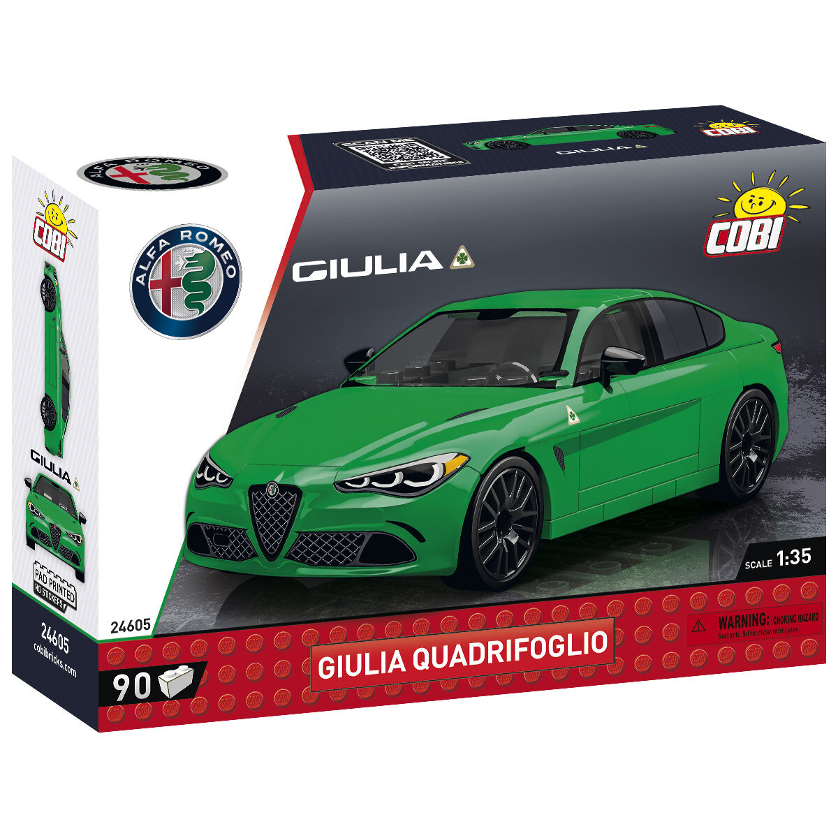 Voiture verte COBI Alfa Romeo Giulia Quadrifoglio : SET #24605
