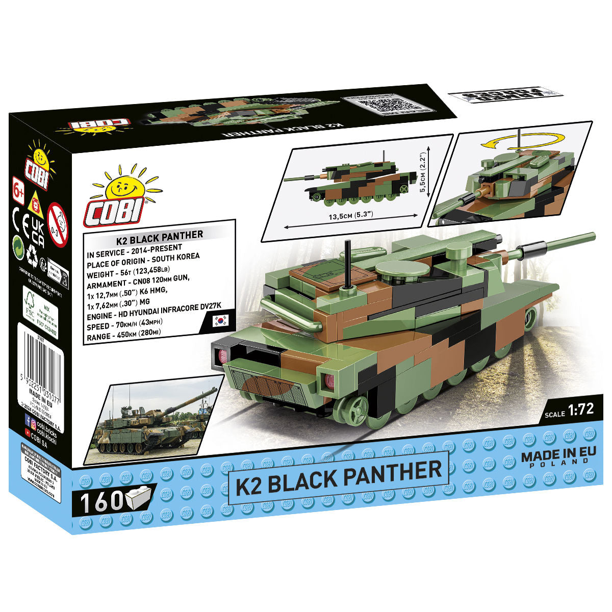 Tanque COBI K2 Black Panther a escala 1:72: SET #3107