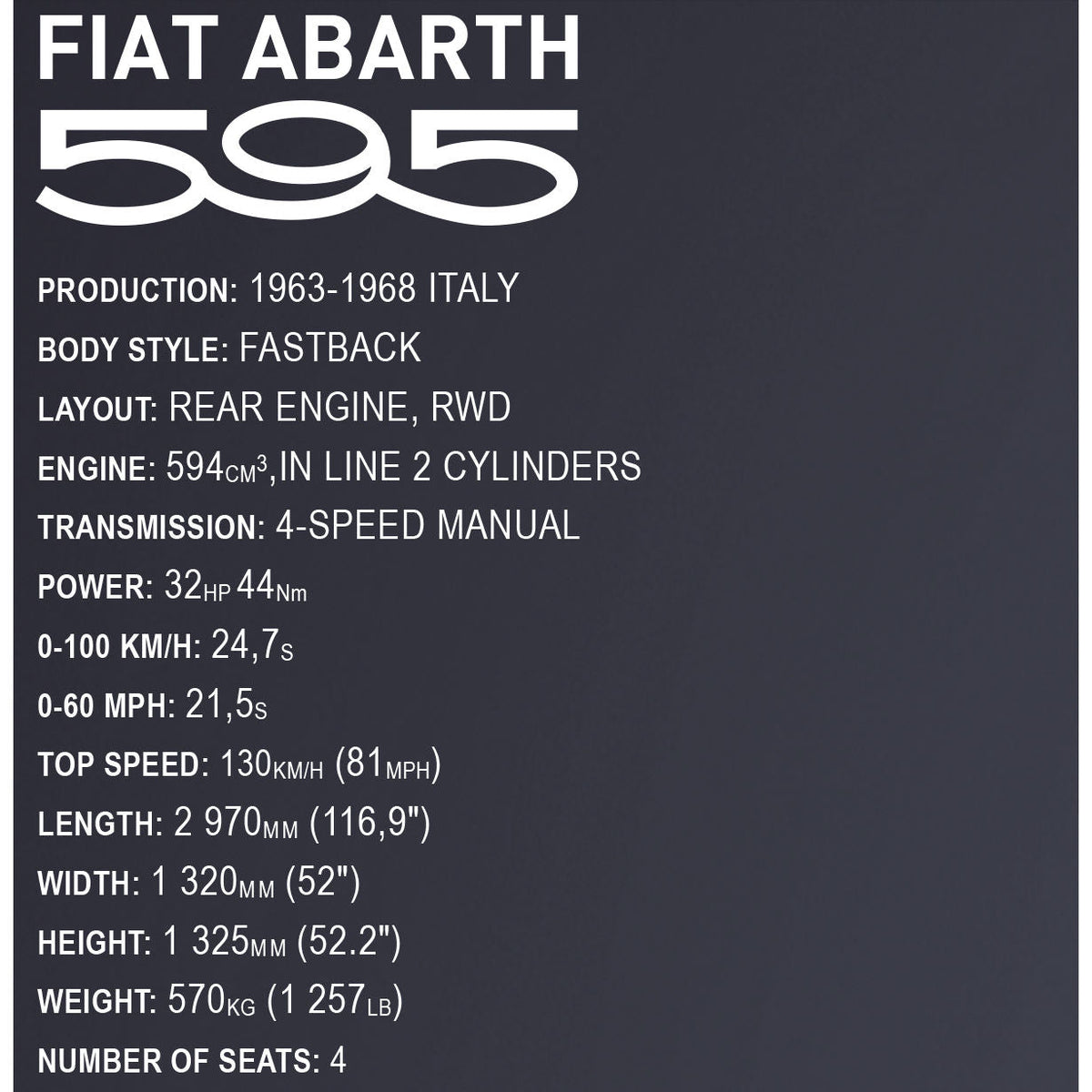 COBI Fiat Abarth 595: Set #24354