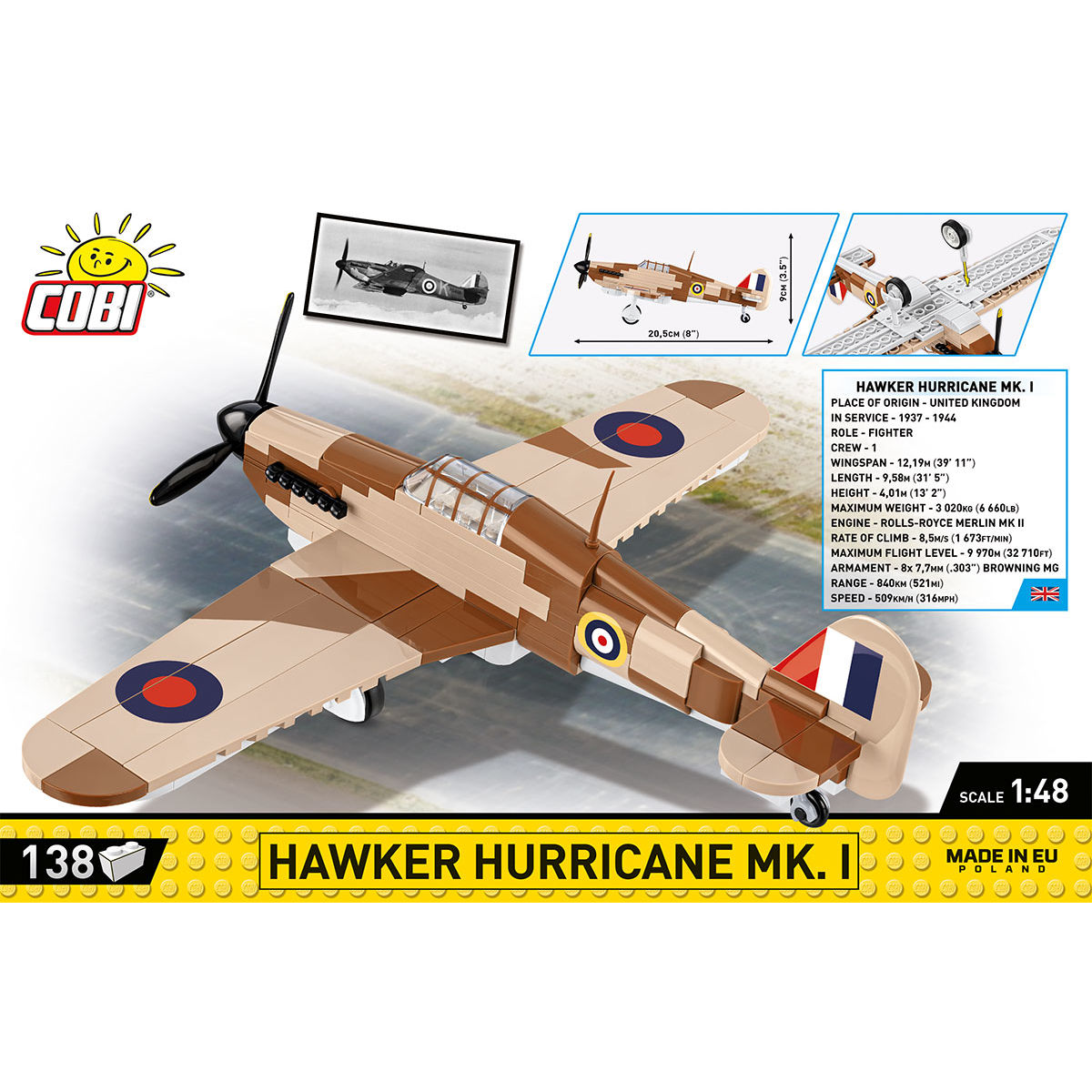 Caza COBI Hawker Hurricane MK. I escala 1:48: Set n.° 5866