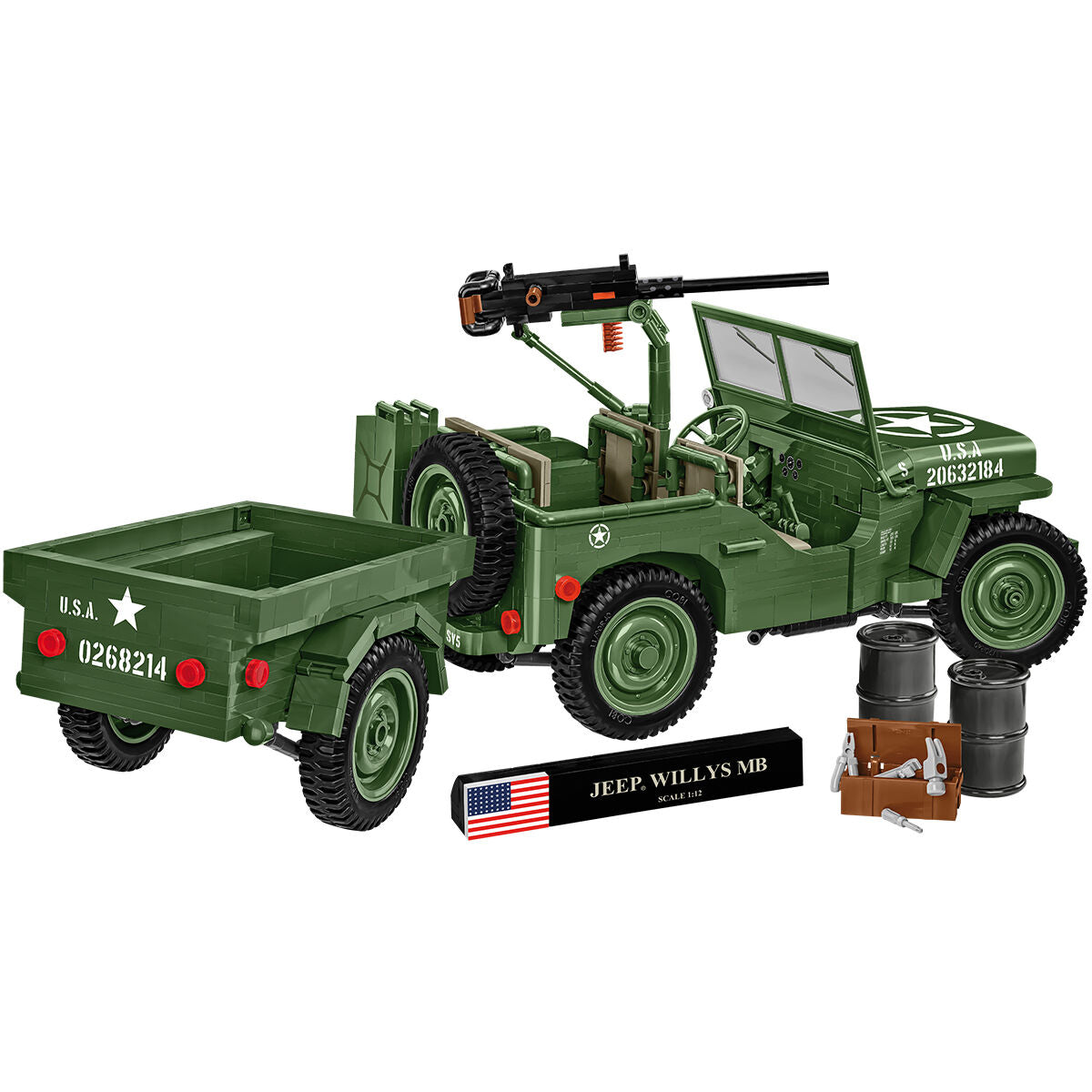 COBI EDICIÓN EJECUTIVA JEEP Willys MB y remolque: Conjunto n.° 2804