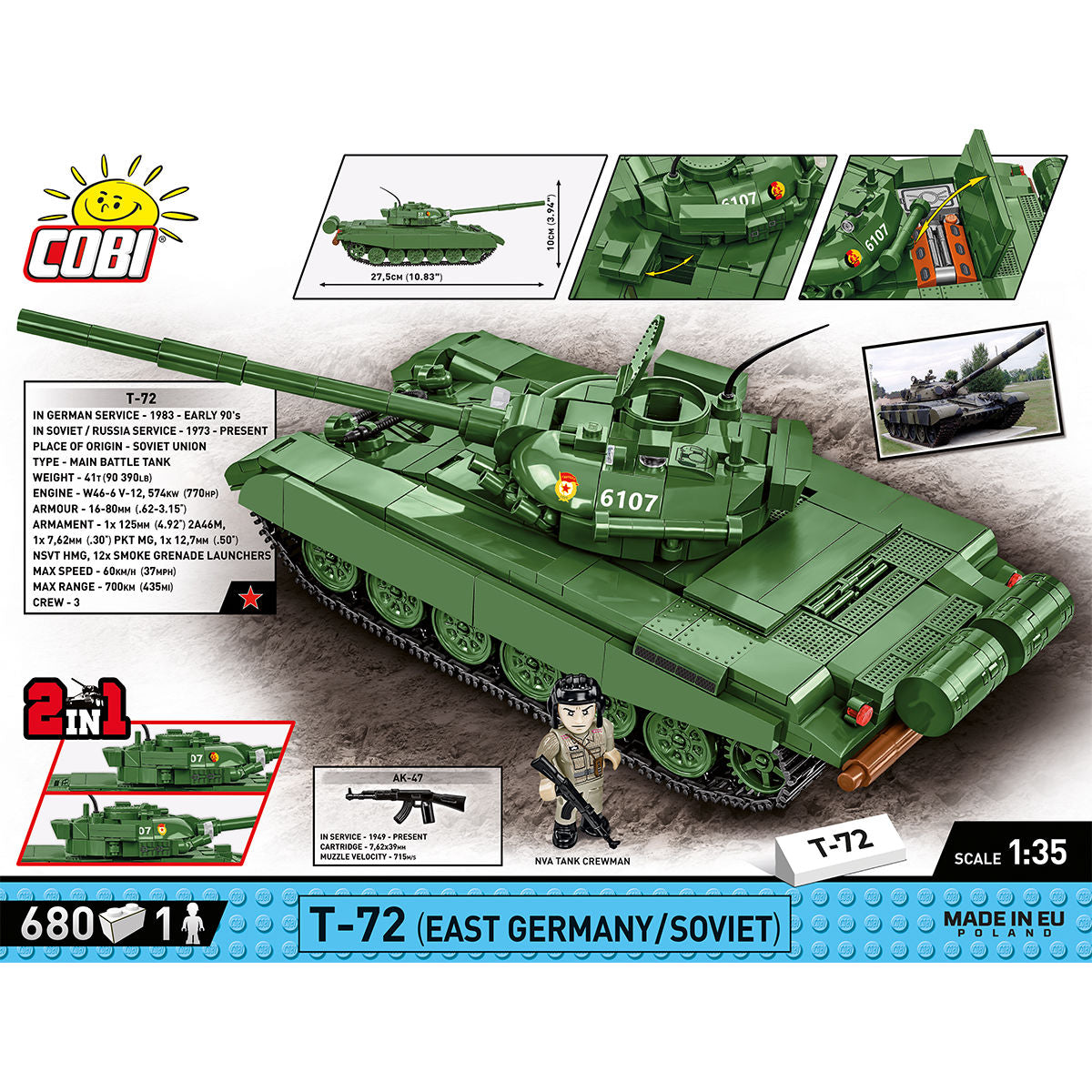 COBI T-72 (East Germany/Soviet) Tank : Set #2625