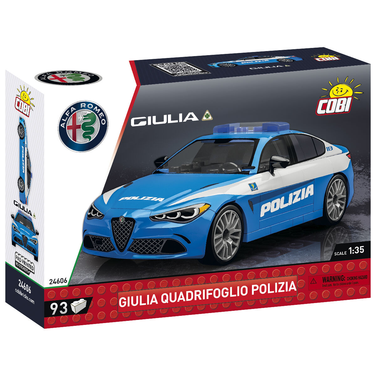 COBI Alfa Romeo Giulia Quadrifoglio Polizia Car: Set #24606