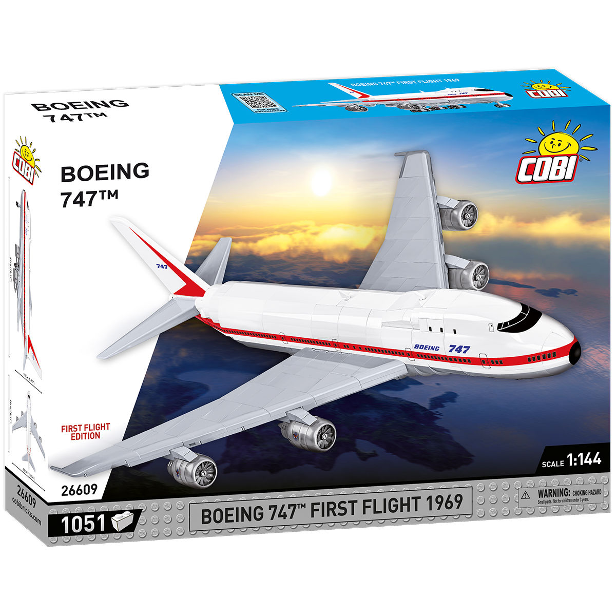 COBI FIRST FLIGHT EDITION Aereo passeggeri Boeing 747 1969: Set #26609