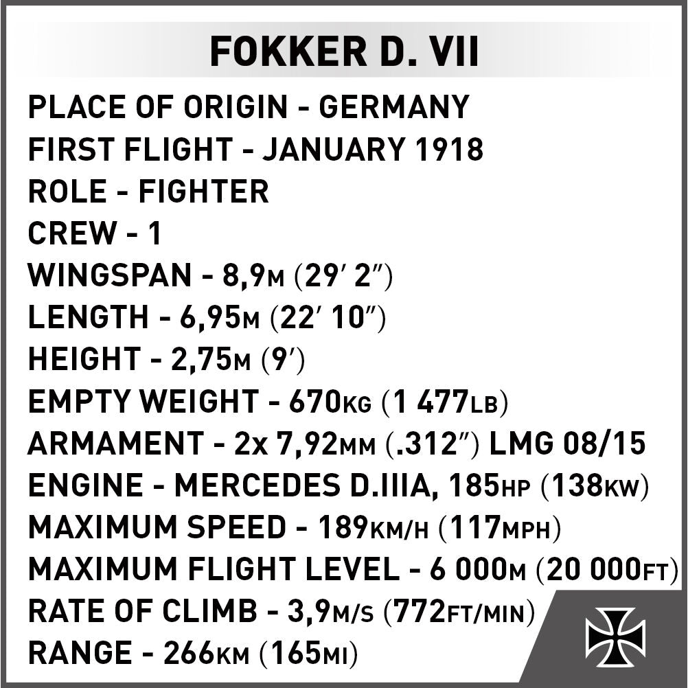 COBI Fokker D. VII Fighter: Set #2994
