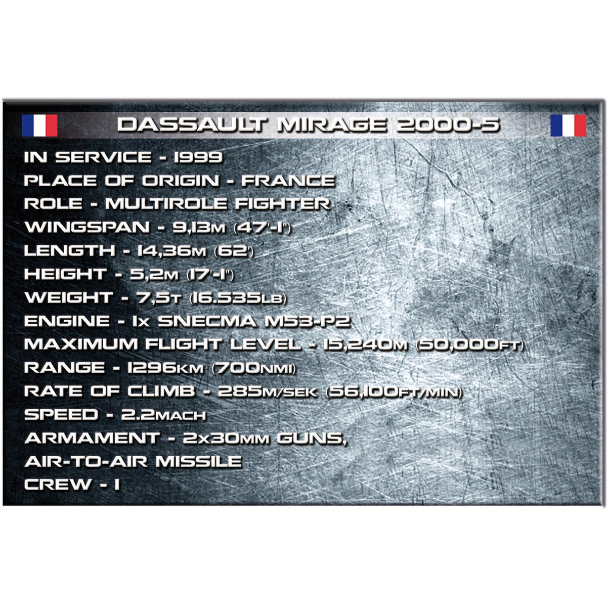 Avión de combate COBI Dassault Mirage 2000-5: SET #5801