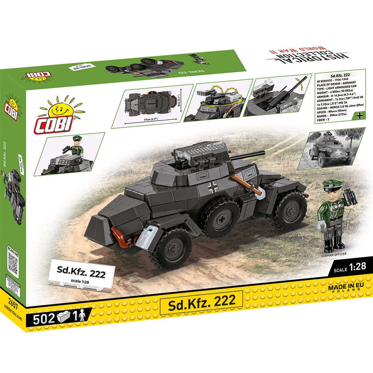 COBI Sd.Kfz. 222 Armored Vehicle: Set #2657