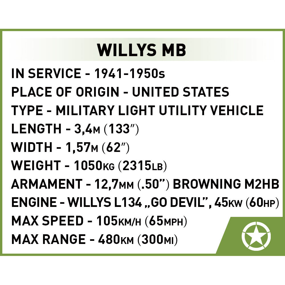 Vehículo COBI JEEP Willys MB: Conjunto n.° 3133