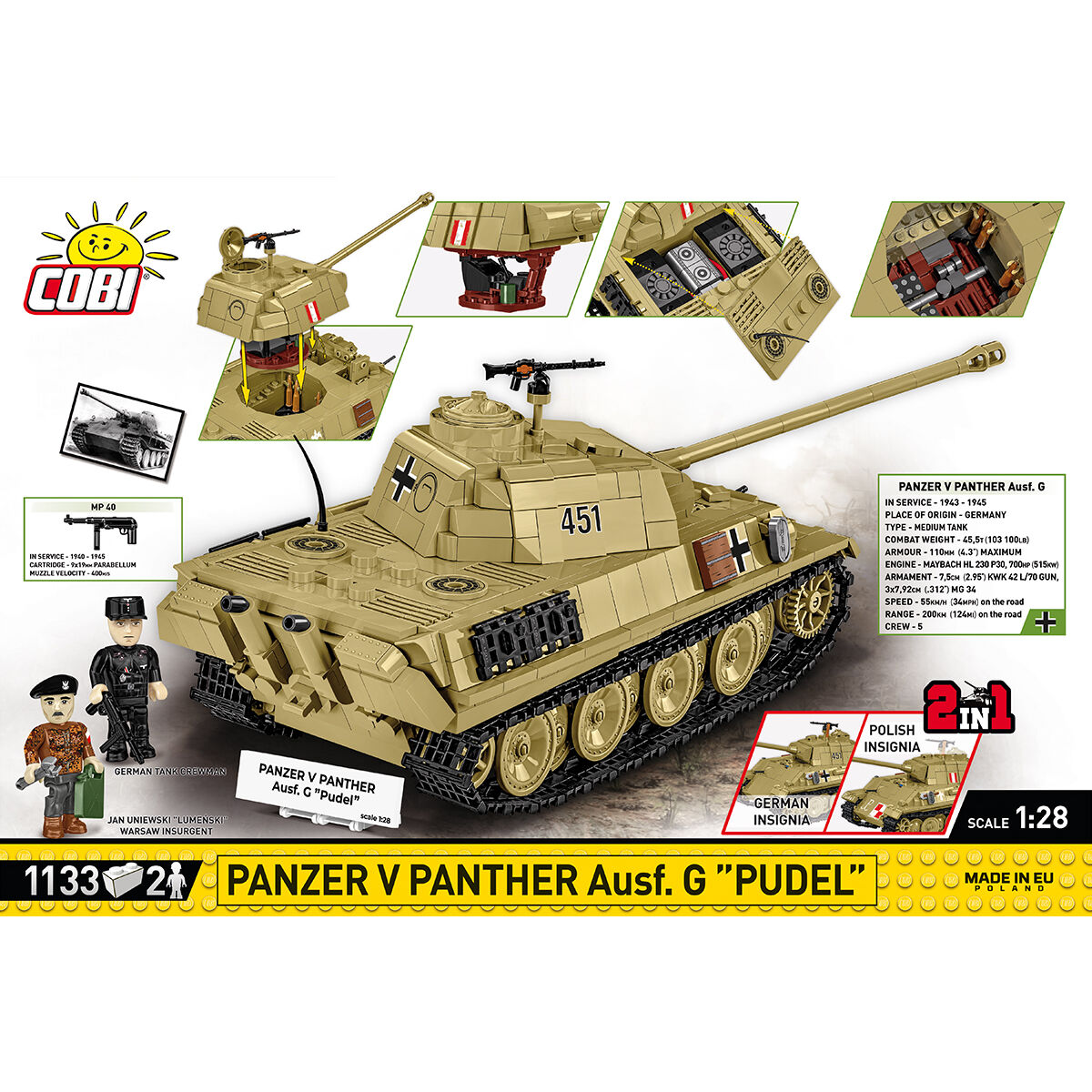 COBI PanzerKampfWagen V PANTHER Ausf. Tanque G 