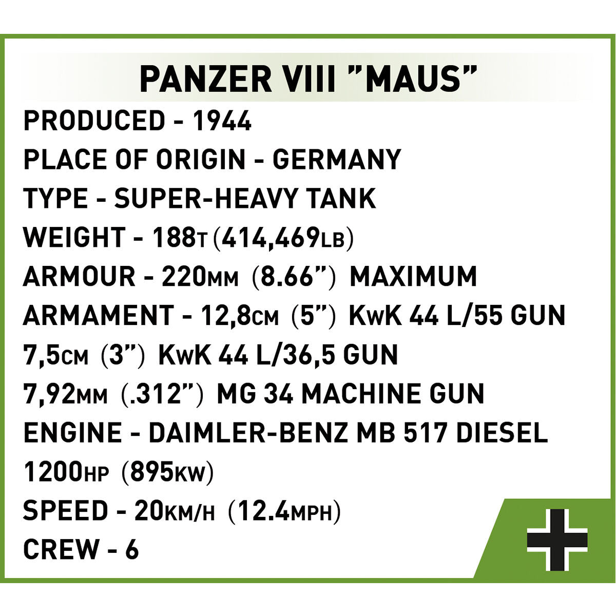COBI Panzer VIII 
