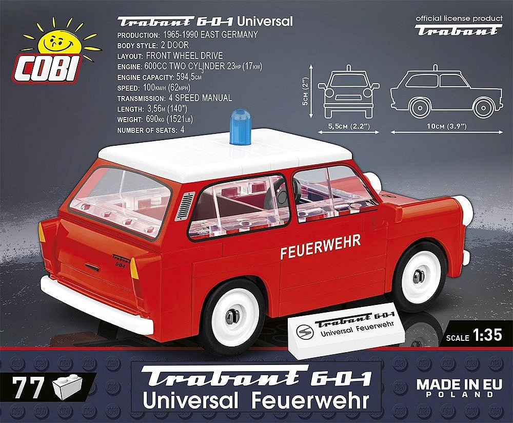 COBI Trabant 601 Universal Feuerwehr: Set #24555