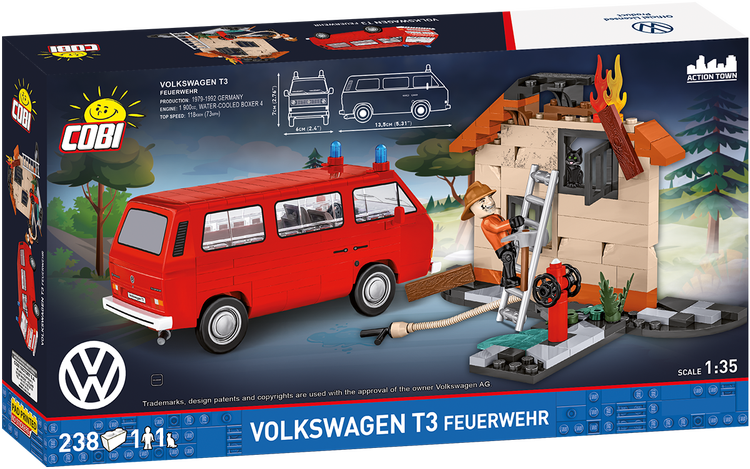 Furgoneta COBI Volkswagen T3 Feuerwehr (camión de bomberos): Set #24635