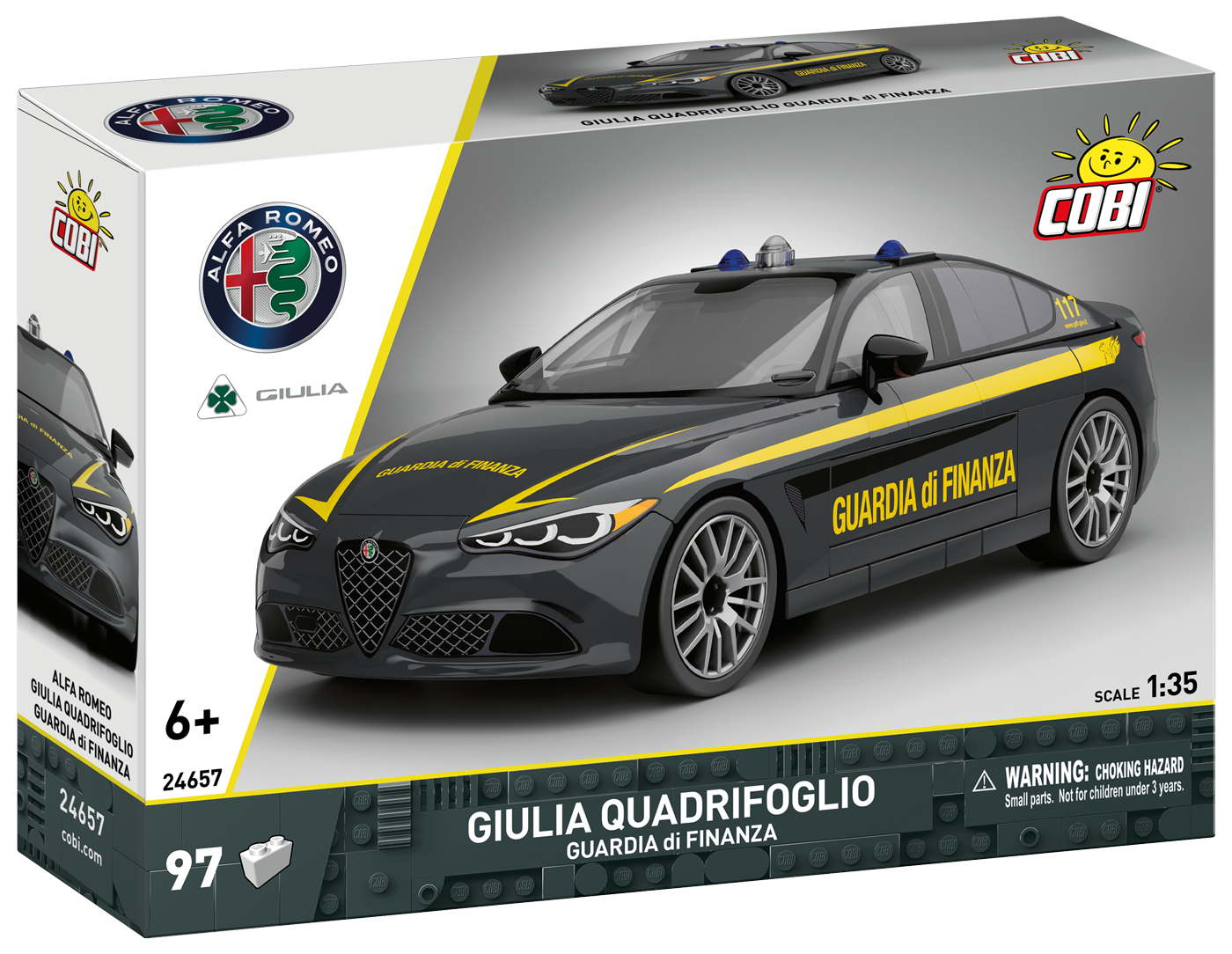 COBI Alfa Romeo Giulia Quadrifoglio Guardia di Finanza Car: Set #24657